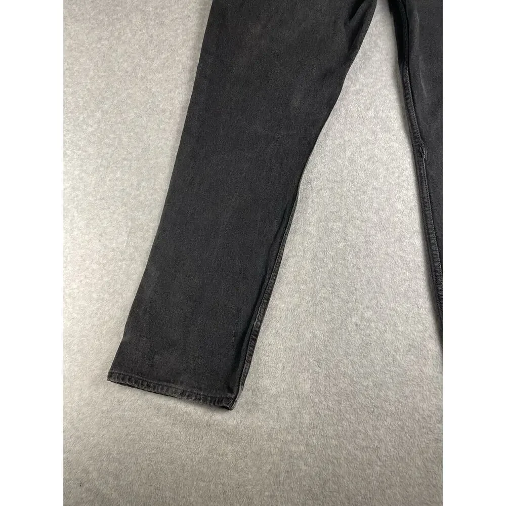 Levis 505 Jeans Adult 36x32 Black Denim Regular Fit Straight Leg Distressed